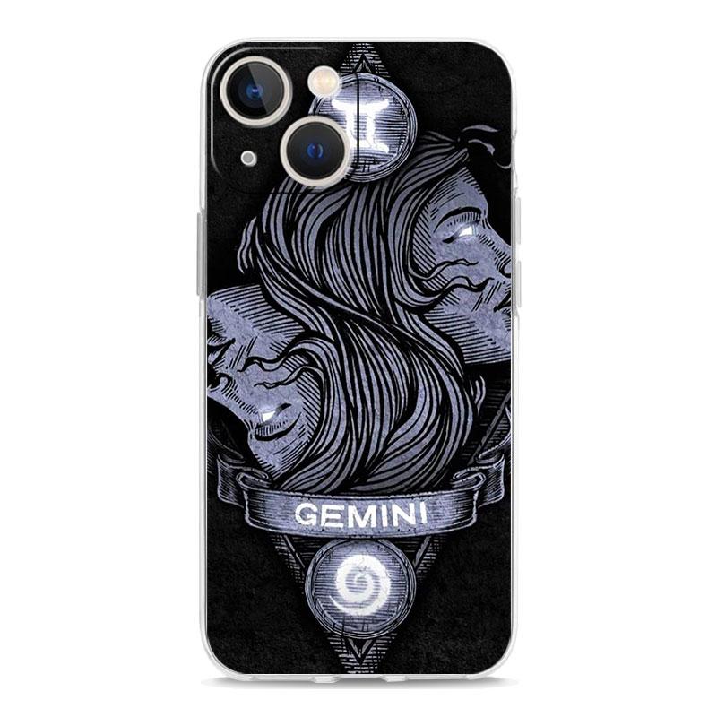 Чехол для телефона Овен Лев Весы Рыбы Дева Для iPhone 11 Чехлы iPhone 15 12 13 14 16 Pro Max X XR XS 14 15 Plus 16Pro Прозрачная крышка