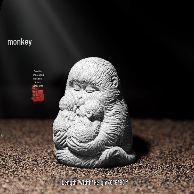 Китайская статуя Будды из песчаника - Декор для внутреннего сада и аквариума