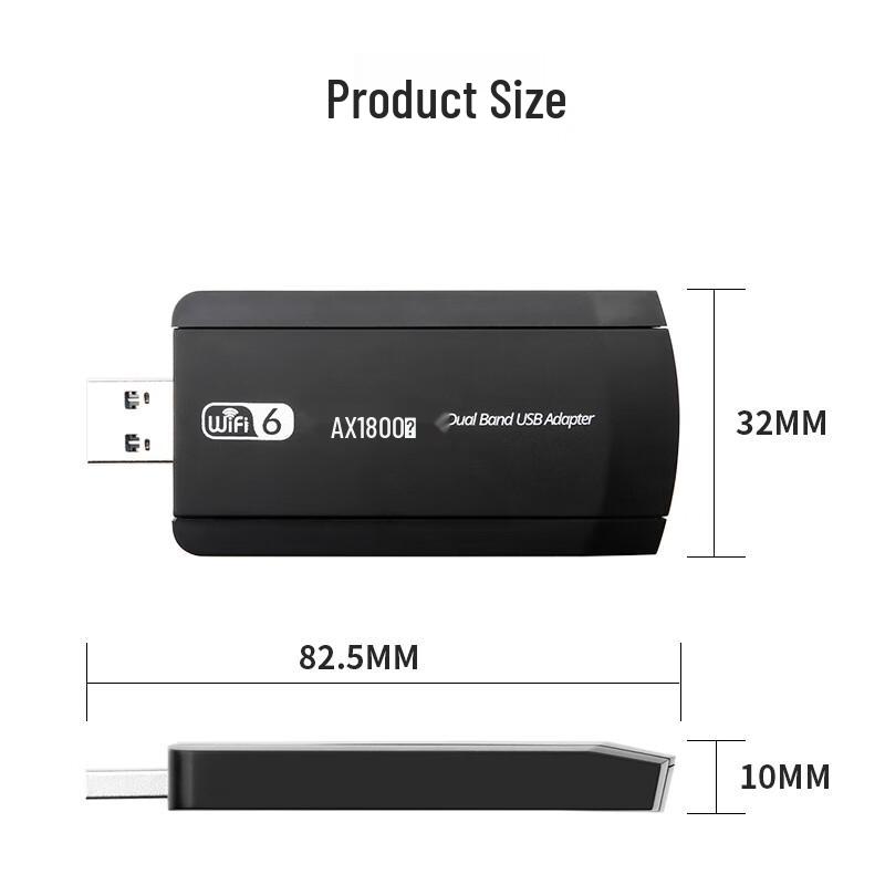 Беспроводной USB-адаптер MOGEMOGE AX1800 Wi-Fi 6 (Китайская версия)
