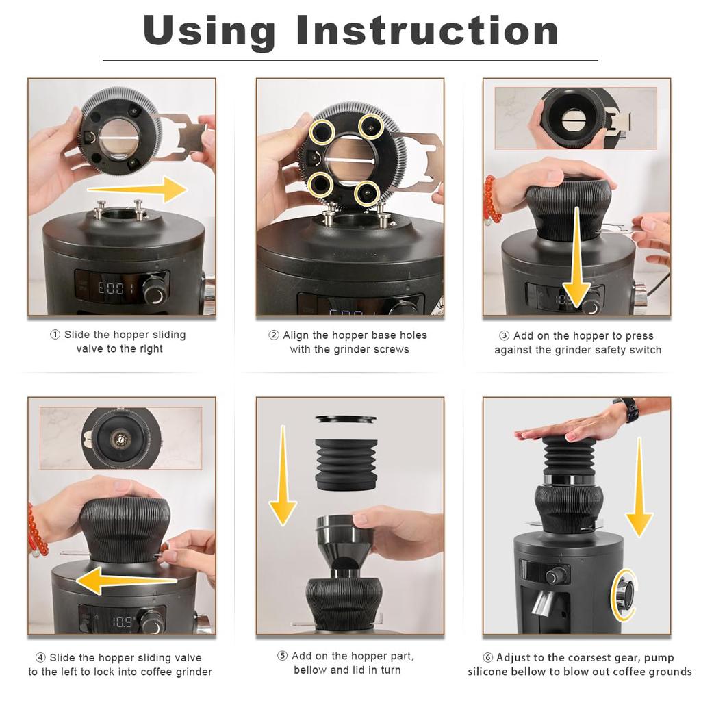 Аксессуары для инструментов для чистки кофемолки Одноразовый бункер с воздушным сильфоном и алюминиевой крышкой, совместимый с кофемолкой Mahlkonig X54 Espresso