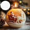 Santa Claus Carrying Gift Relief Cylindrical Candle Silicone Mold Smile Santa Claus Snowflake Gift Bag Molds Christmas Gift