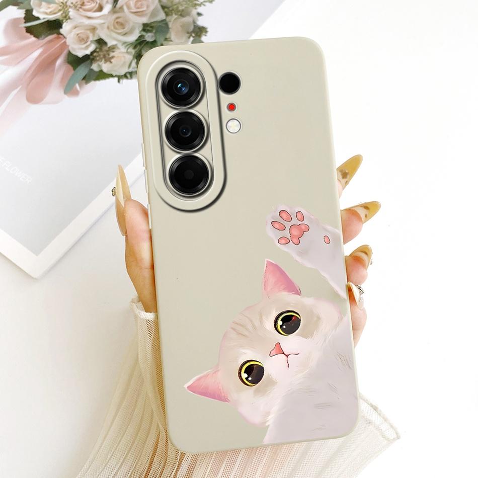 Для Tecno Camon 50 4G 2026 Милый Кот Цветок Мультяшный Чехол Для Телефона Для Tecno Camon50 4G Ударопрочный Мягкий Силиконовый Чехол Бампер