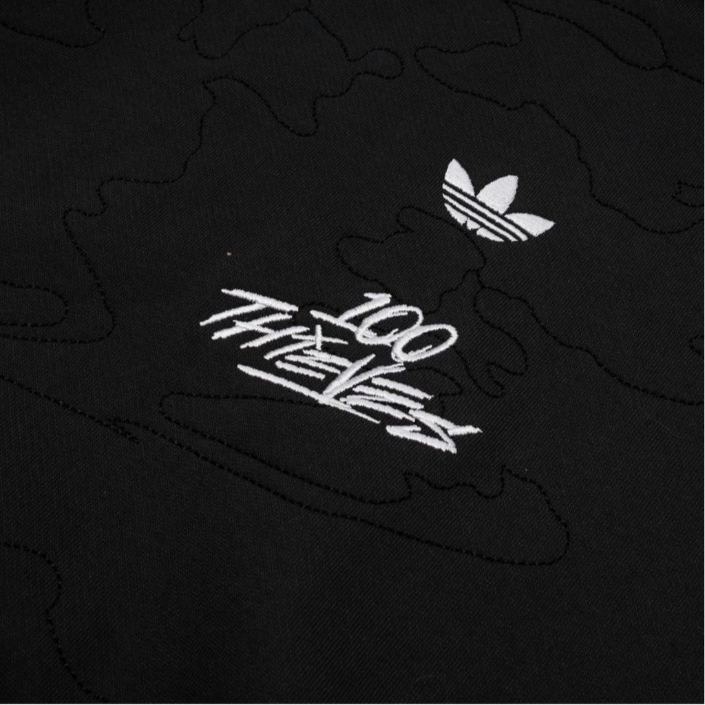 Adidas Оригинальная коллаборация Originals X 100 Thieves SS25 Повседневное удобное худи-пуловер Унисекс худи Черный JM3258
