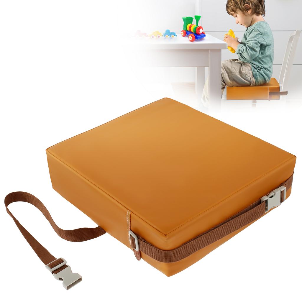 Non Slip Toddler Booster Seat Breathable Leather Chair Booster Seat Cushion with Safety Buckle High Density Foam Kids Seat Pad