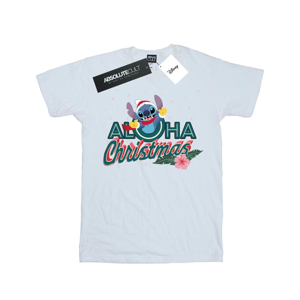 Disney Womens/Ladies Lilo And Stitch Aloha Christmas Cotton Boyfriend T-Shirt