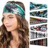 Женская повязка на голову с принтом, широкая повязка-тюрбан, вязаная хлопковая повязка для волос, аксессуары для волос, скрученная, завязанная узлом повязка на голову, банданы, повязки для девочек