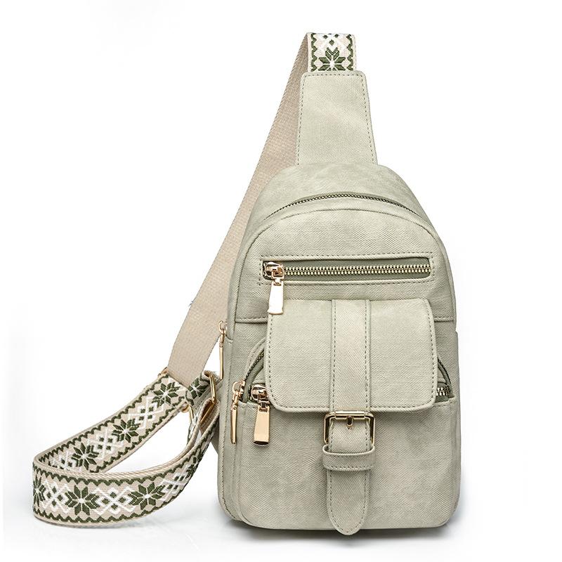 Нагрудная сумка Женская мягкая кожаная сумка через плечо Сумка на плечо