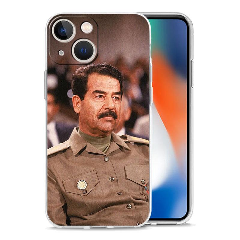 Saddam Hussein Iraq Flag Phone Case For iPhone 15 16 14 13 12 11 Pro Max XS X XR SE 7 8 Plus Clear Silicone Lens Protect Cover