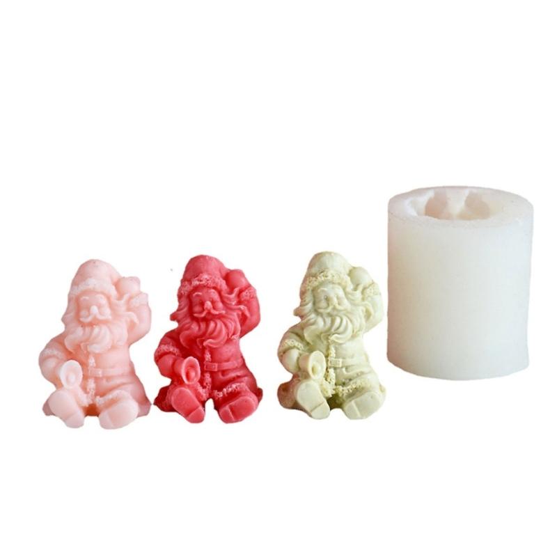 Рождественская форма для свечей Санта-Клаус Силиконовые формы для ручной работы и десертов Праздничный инструмент для выпечки