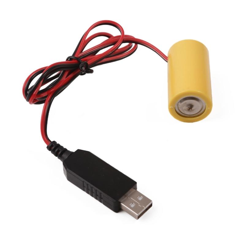 97cm USB To 6V LR14 C Dummy Battery Eliminate Cable for 4 LR14 C Battery for Toy, Controllers Water Heater, Torches