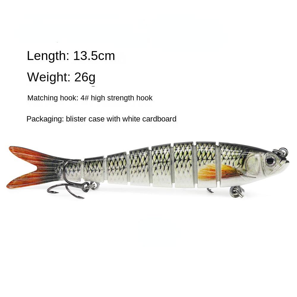 Биомиметическая 8-секционная жесткая приманка для рыбалки на открытом воздухе, 13,5 см/26 г.