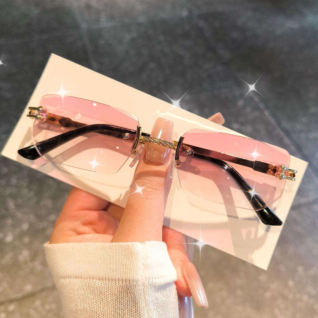 Винтажные безободковые мужские женские модные солнцезащитные очки Модные ретро мужские очки Популярные женские модные солнцезащитные очки