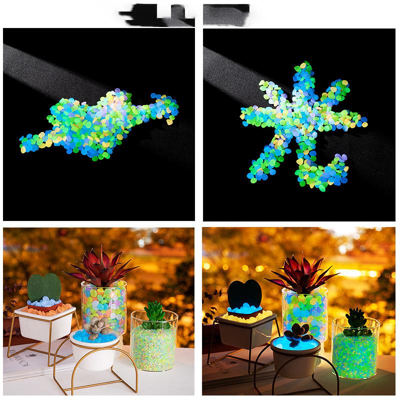 500 шт. светящиеся садовые камешки для двора и тротуара, каменные украшения, сказочный сад, декоративные люминесцентные камни своими руками