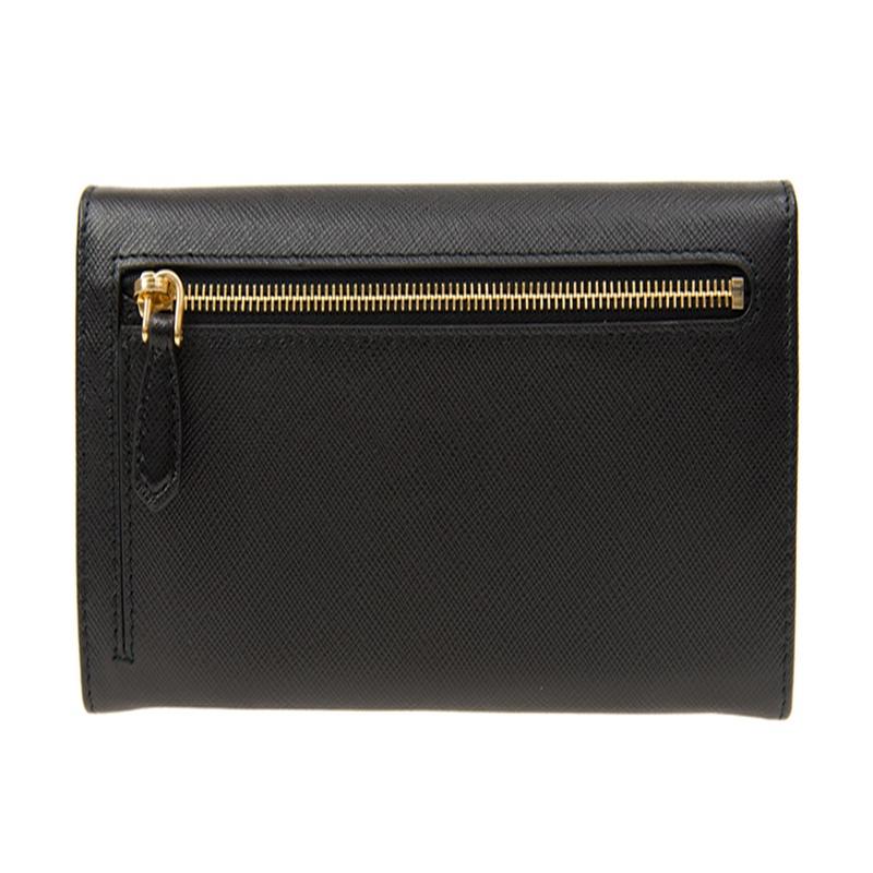 Prada Saffiano flip leather wallet wallet, same style for men and women, black