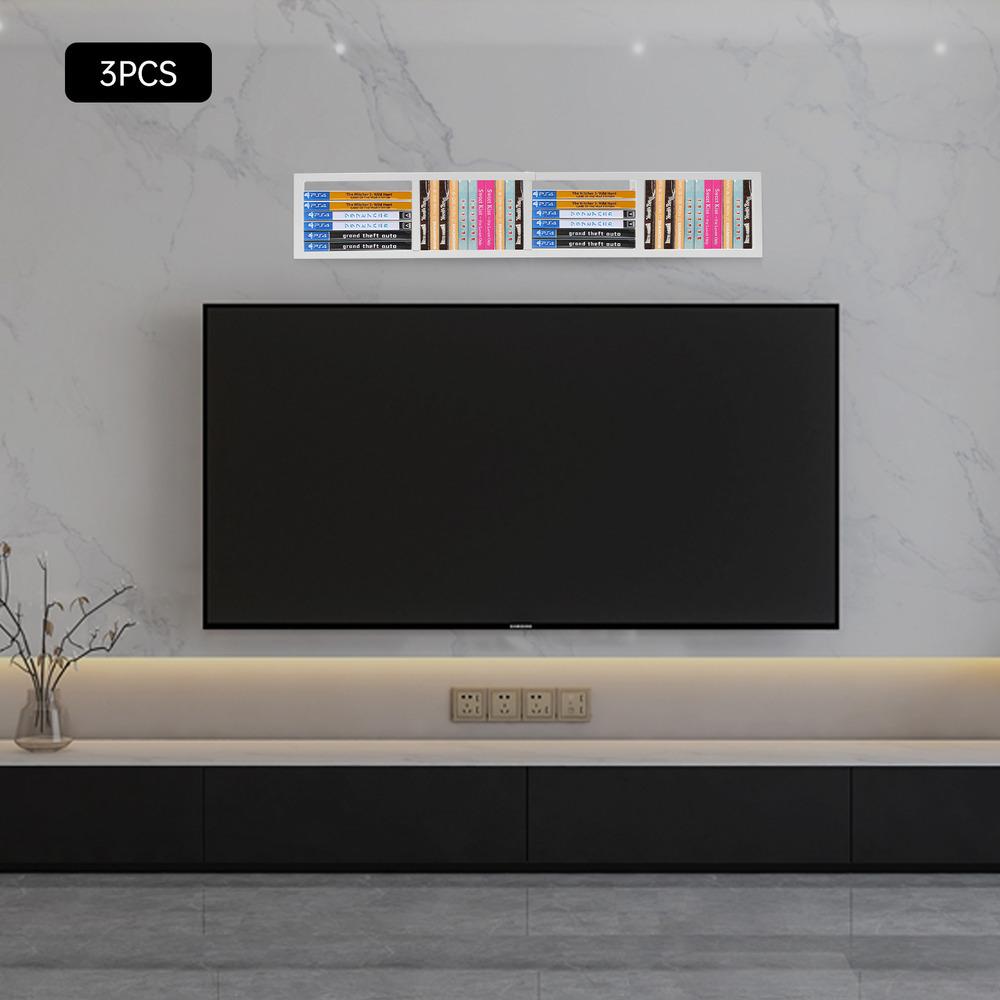 Bymaocar 3 CD Storage Rack  Box Holder,wall Mounted Disk Case,iron Media Display Space Store Shelf ,modern Living Room Furniture