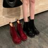 Chunky Leather Women Ankle Boots Fashion Winter High Heels Shoes New Brand 2025 Trend Sexy Goth Pumps Designer