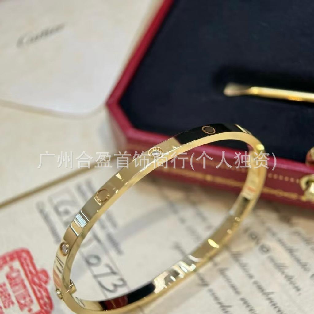 V Gold CNC Высокая Версия Браслет Любовь Узкая Средняя Широкая Версия Новый Женский Толстый Покрытый 18K Розовым Золотом Браслет для Пары