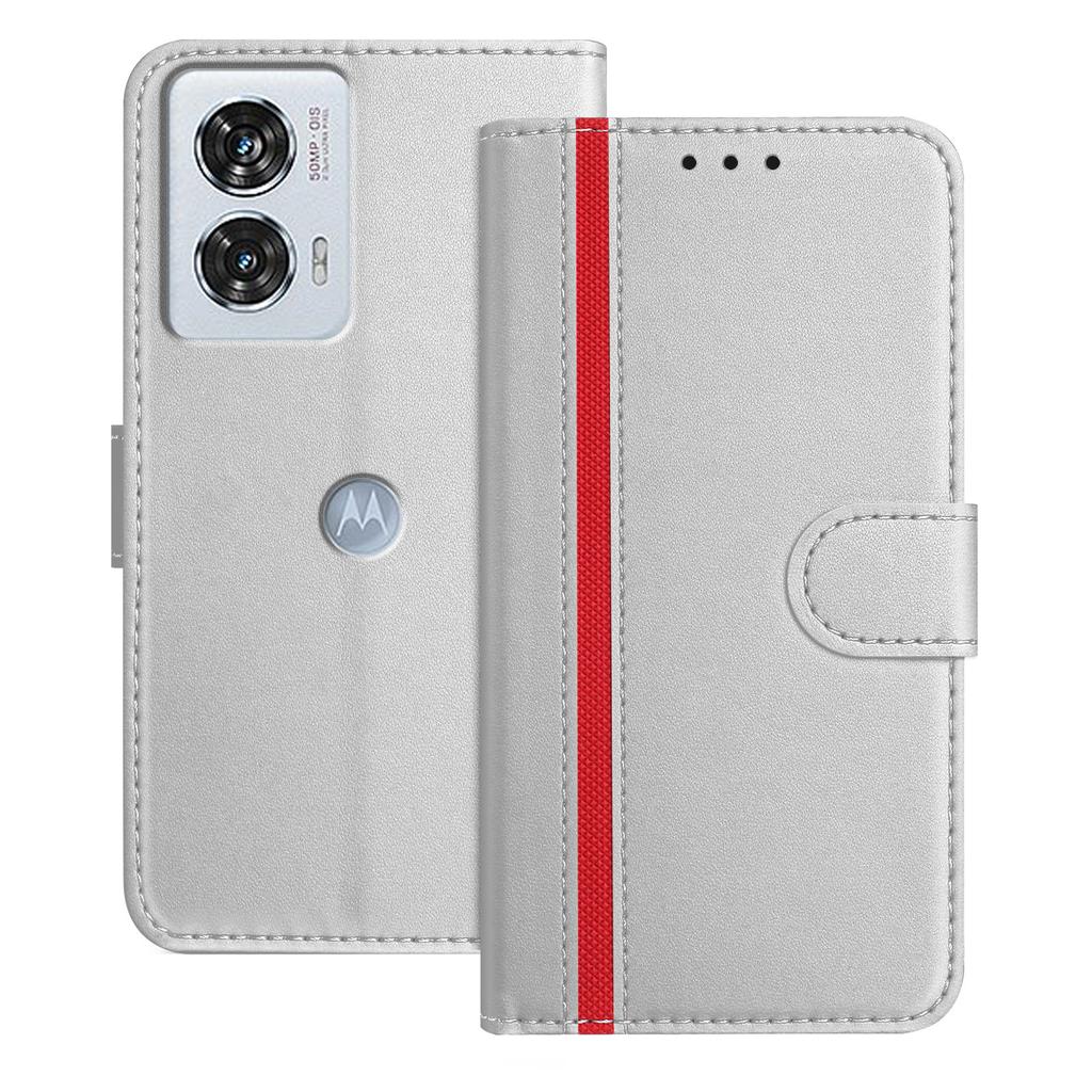 For Motorola Edge 50 Fusion 5G Phone Cases Wallet Stand Color Splicing Leather Cover with Magnetic Clasp