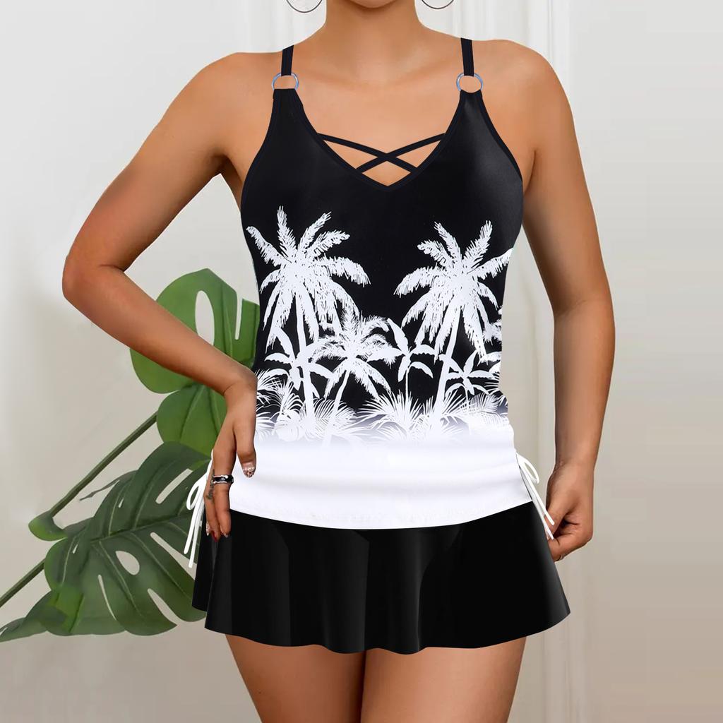 Two Pieces Swimsuit Swimdress Swimwear Women Beachwear Bathing Suit Push Up Biquini Women Swimsuit Female Swimwear