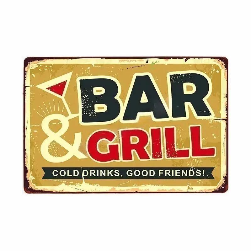 Cold Beer Rhum Vintage Metal Sign Tin Decor Plaque Decor Pub Cafe Brewery Wine Rum Wall Art Posters Metal Signs Decorative Plate