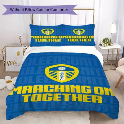Постельное белье с узором Leeds United Комплект одеяла Пододеяльник Наволочка Домашний Декор Подарок на День Рождения (1 пододеяльник + 2 наволочки без наполнителя)66