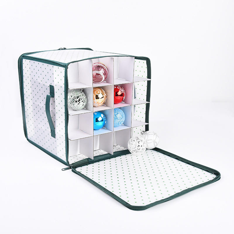 64 Grids Christmas Ornament Storage Box Foldable Christmas Ball Organizer Container Box Holiday Christmas Decoration