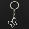 Fashion 30mm Key Ring Metal Key Chain Keychain Jewelry Antique Plated Hollow Butterfly 30x30mm Pendant