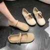 Одинарные туфли женские 2025 новые осенние французские туфли с неглубокой горловиной и мягкой подошвой мягкие туфли бабушки туфли Мэри Джейн маленькие кожаные туфли