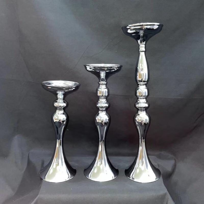 Золотая ваза для цветов из кованого железа с бусинами (46см)