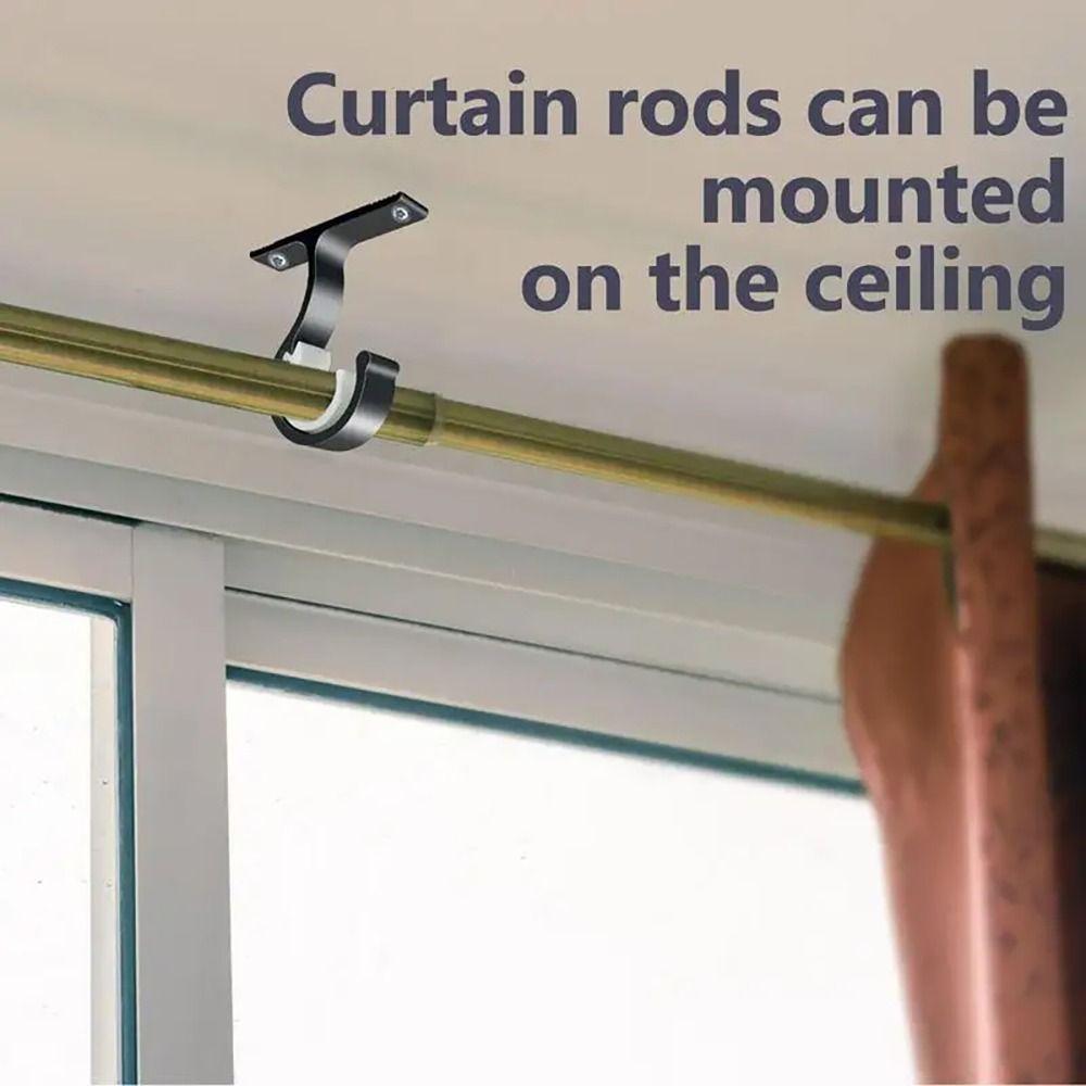 1Pc Aluminum Alloy Curtain Rod Brackets Home Ceiling Drapery Hanging Rack  For Kitchen Living Room