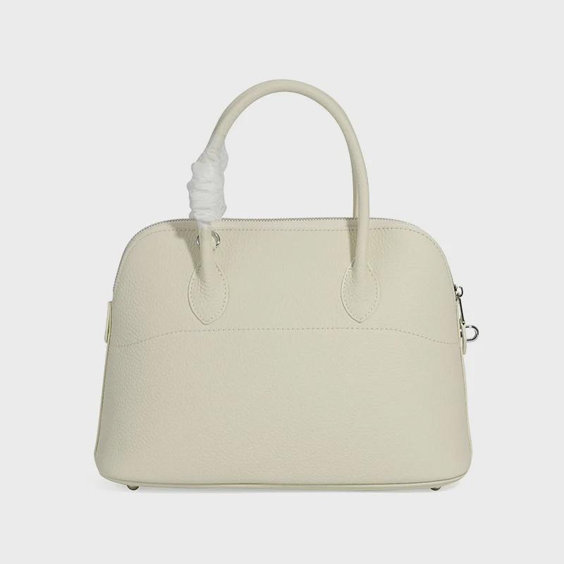 Новая женская сумка из натуральной кожи с узором личи 2024 года - европейский и американский модный дизайн в виде ракушки