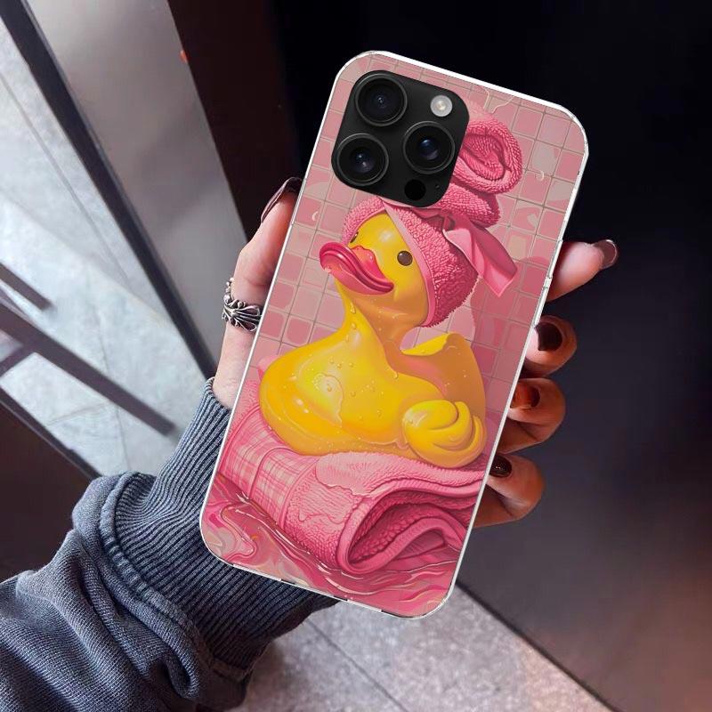 Чехол для телефона с резиновыми уточками в бассейне для iPhone 17 Air 16 15 Pro Max 14 Plus 13 Mini 12 11 Чехол 7 8 SE Силиконовый корпус Печать Fu
