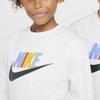Nike Свитшот с круглым вырезом, логотипом, длинным рукавом, детские топы, белый FD2992051
