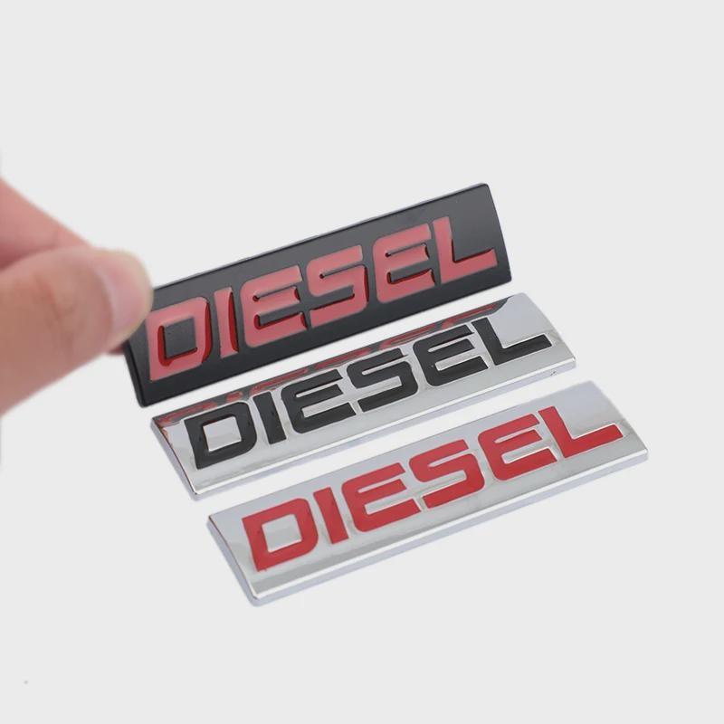 Car Styling 3D Metal Chrome Zinc Alloy Emblem Universal Diesel Logo Car Badge Body Trunk Fender Adhensive Emblem Auto Accessory