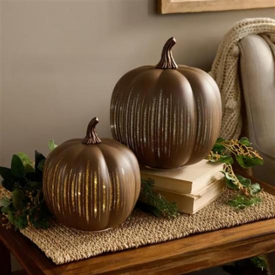 Хэллоуин Блестящее украшение тыква Мерцающая тыква Фигурка Полимерная статуэтка Скульптура