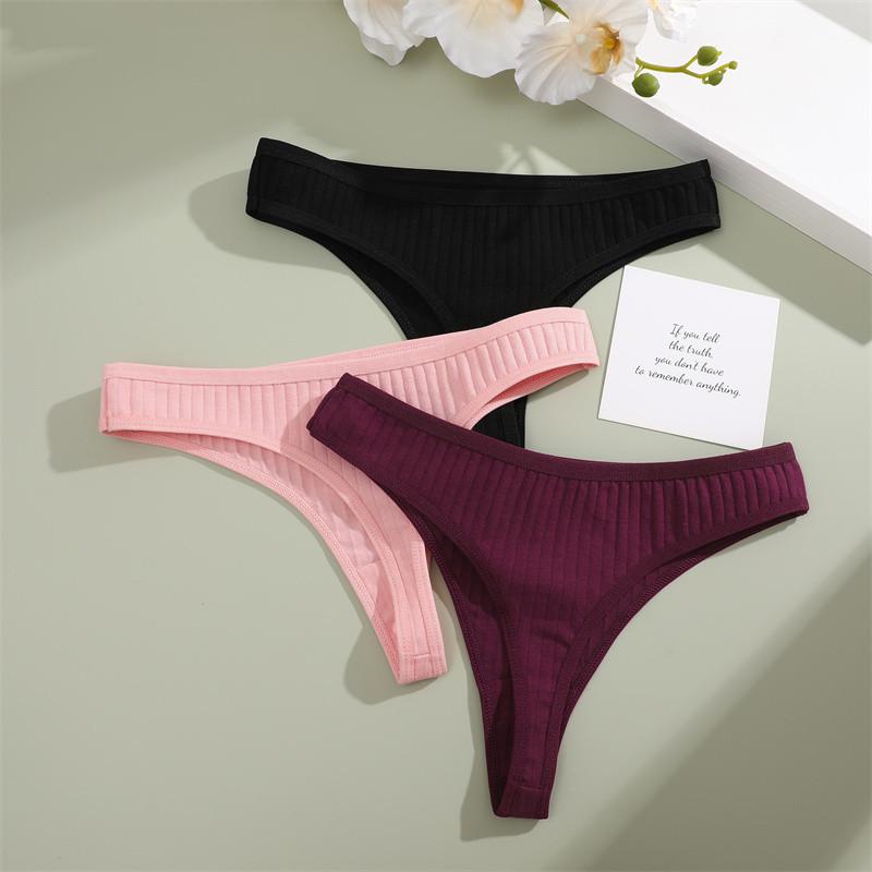 Allofme Cotton Panties for Woman Comfortable Panties Underwear Low-Rise Sexy T-Back Underwear S-XL