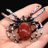 Women Brooch Natural Stone Spider-Shaped Pendant For Jewelry Making DIY Necklace Bracelet Clothes Shirts Accessory