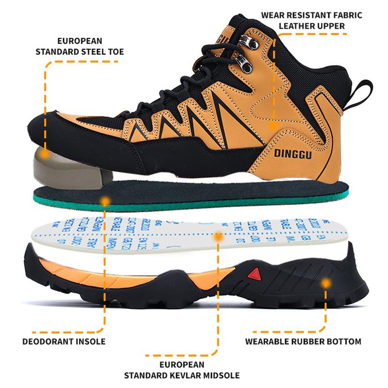 Высококачественные защитные ботинки Мужская обувь Защитные рабочие ботинки Стальной носок Рабочие кроссовки Защитные ботинки для инженеров Нескользящие