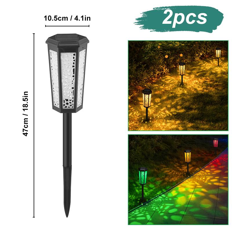New Solar Garden Lawn Hollow Out Light LED Solar Landscape Light Outdoor Waterproof Garden Floor Insertion Light Christmas RGB Decorative Light