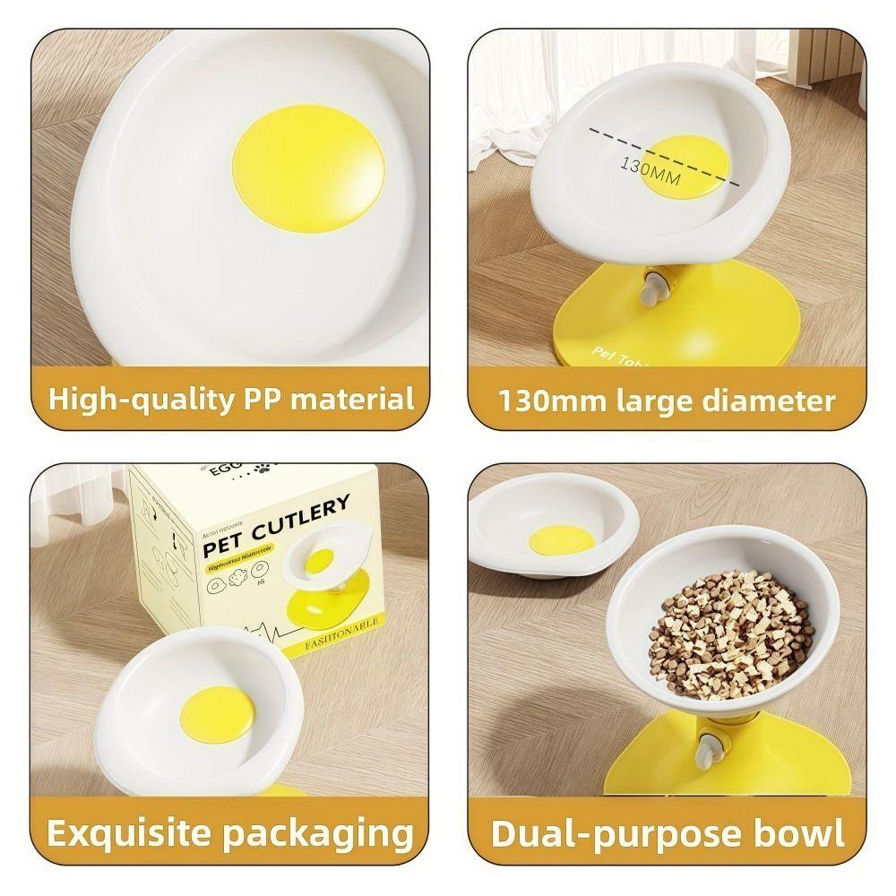 Adjustable Cat Food Plate Vacuum Suction Cat Food Bowl  Dual-purpose Anti-rollover