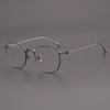 80856 Сверхлегкая круглая оправа для очков из чистого титана — универсальный двухцветный дизайн для мужчин и женщин, идеально подходит для крупных лиц