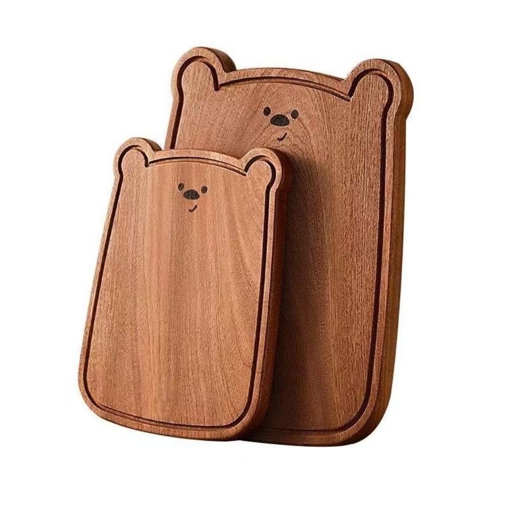 Solid Wood Bear Cutting Board Cute Design Fruit Cutting Board Home Use Bread Board  Kitchen