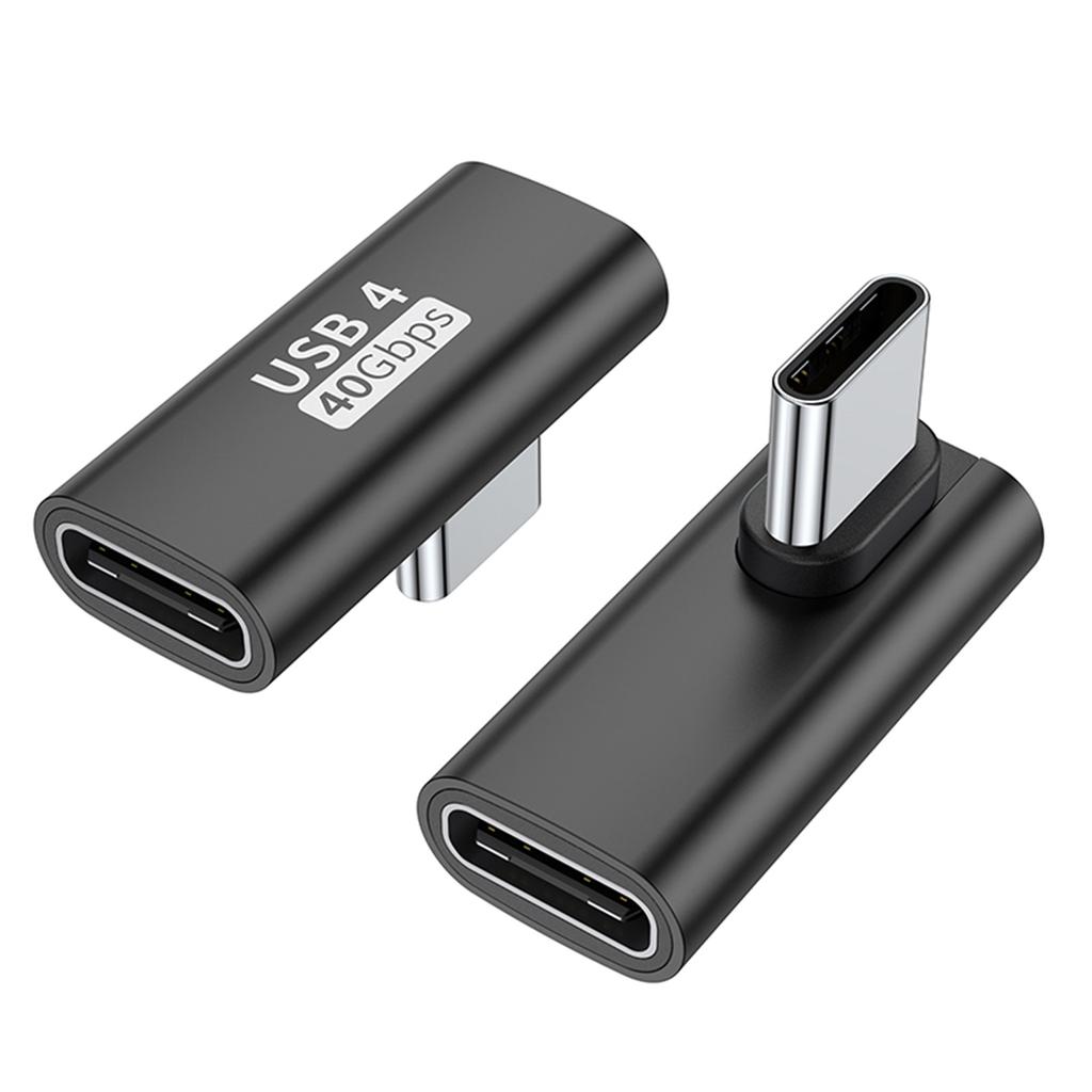 Адаптер USB C на USB C, 90 градусов, адаптер USB C «мама» на USB «папа», 40 Гбит/с, синхронизация данных, адаптер для быстрой зарядки 100 Вт для ПК