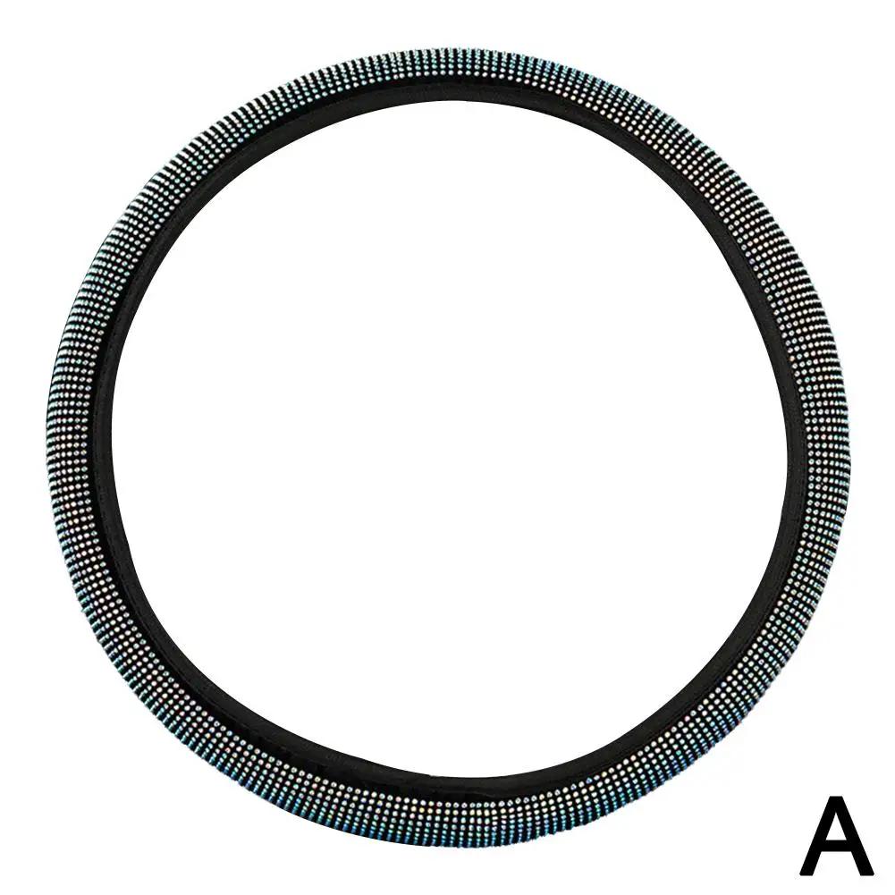 Универсальный 38 см Чехол на руль автомобиля из ПУ кожи с кристаллами Внутренние блестящие аксессуары Защитник Алмаз R2O3