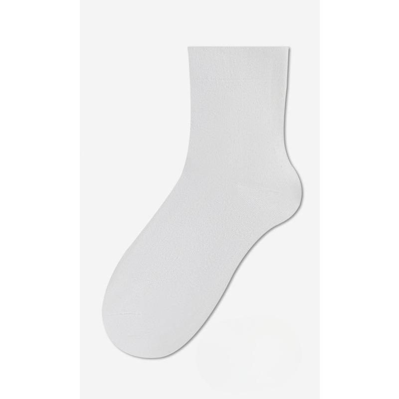 Женские весенне-осенние носки до середины икры, дезодорирующие и влагопоглощающие носки из чистого хлопка, бесшовные носки, однотонные и универсальные носки