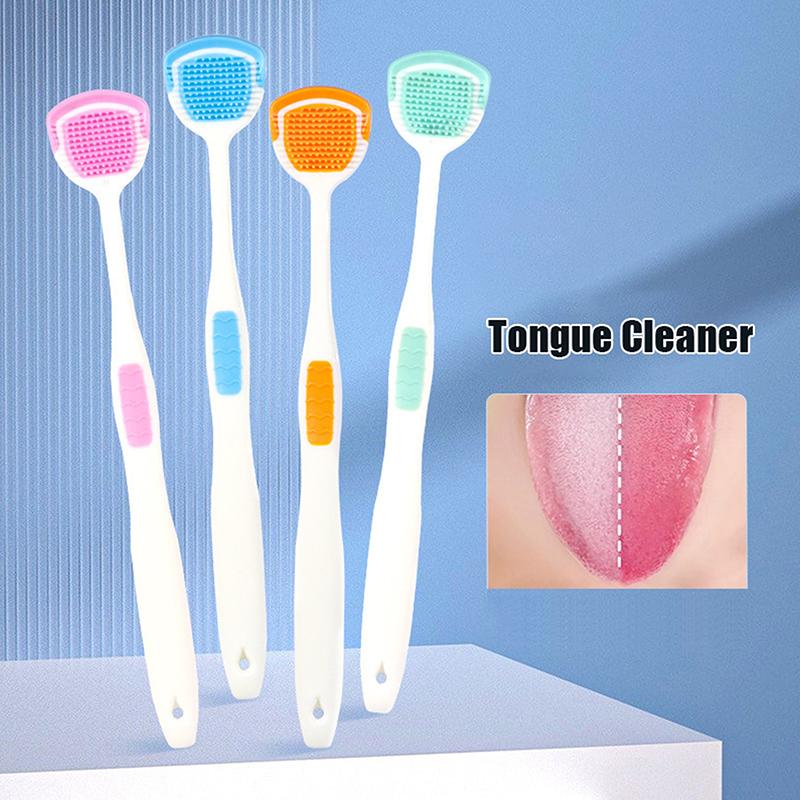 1/5 Pcs Tongue Scraper Oral Cleaner Brush Soft Silicone Cleaning Tongue Toothbrush Mouth Fresh Breath Scraping Hygiene Care Tools
