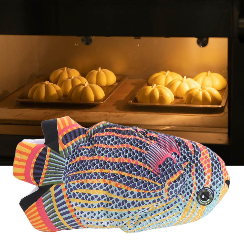 Creative Non-slip Fish Shape Oven Mitts Anti-scalding Soft BBQ Glove Cartoon Heat Resistant Microwave Glove Restaurant