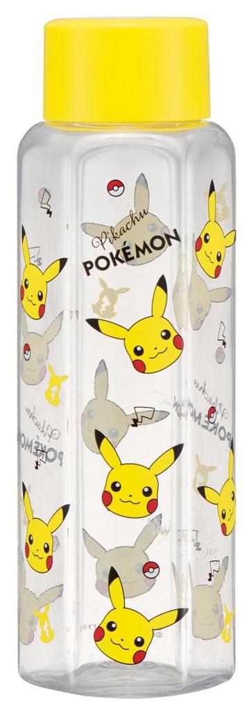 Skater Easy-to-Hold Hexagonal Plastic Water Bottle, 350ml, Clear, Transparent, Direct-Drinking, Lightweight, Pokemon Design, for Boys (PDH4-A)