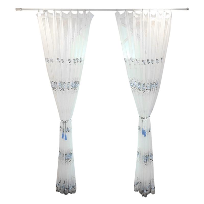 Вышитые прозрачные шторы цветочные шторы оконные шторы панели для гостиной