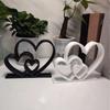 Romantic Heart-to-Heart Statue Plastic Love Heart Figurine Heart-shaped Sculpture  Bookshelf Decor